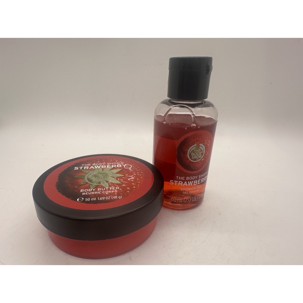 The Body Shop Strawberry Body Butter 1.69 oz Shower Gel 2 oz New Unused Lot